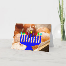 Festividades "Joy" rosquinhas de Chanucá e cartão de feriado me