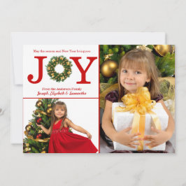 Festividades Joy Wreath 2 Fotos Pontos Vermelhos - Cartão de Na