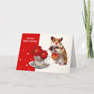 Festividades Joyeuse Santo Valentin. Cartão de saudação em fran