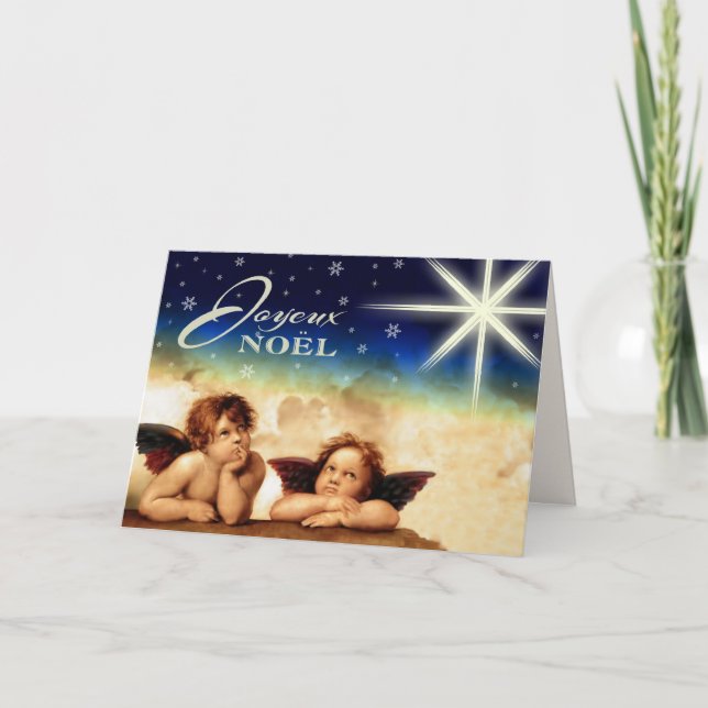 Festividades Joyeux Noël. Cartão de Natal de Belas Artes em Fra (Frente)