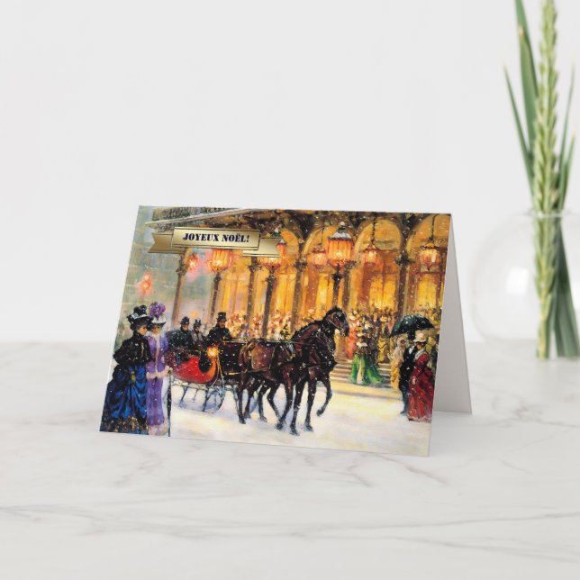 Festividades Joyeux Noël. Cartão de Natal em francês (Frente)