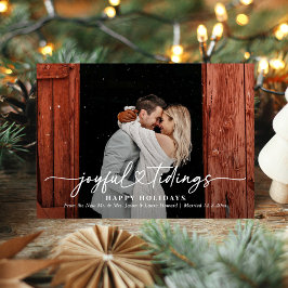 Festividades Joyful Tidings Newlyweds Cartão com fotos de Féria