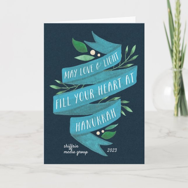 Festividades Joyous Tidings | Cartão de Hanukkah de Negócios Do (Frente)