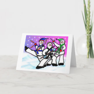 Festividades Karate Snowmen com Cartão de Armas