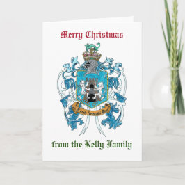 Festividades Kelly Family Crest/Casaco de Braços Cartão de Nata
