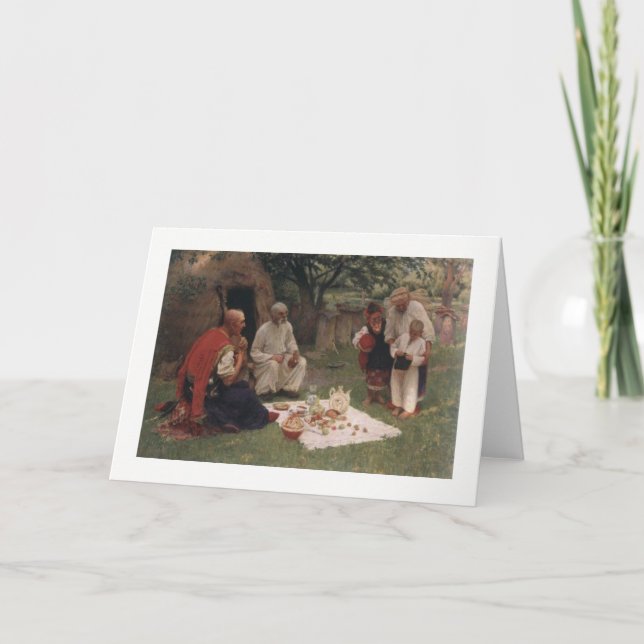 Festividades Kozaky Ucraniano/Cossacas no Cartão de Páscoa (Frente)