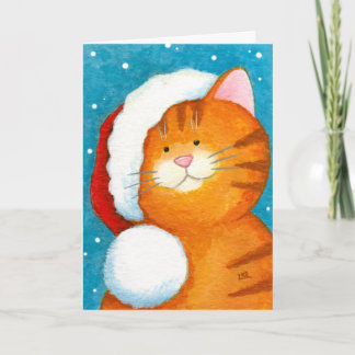Festividades Laranja Festivo Festivo Comprimido de gato Cartão