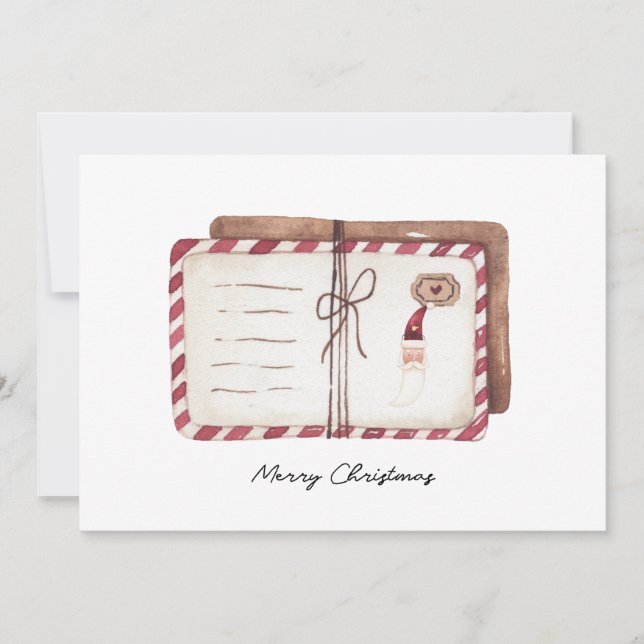 Festividades Letra aquarela de cartão feriado (Frente)