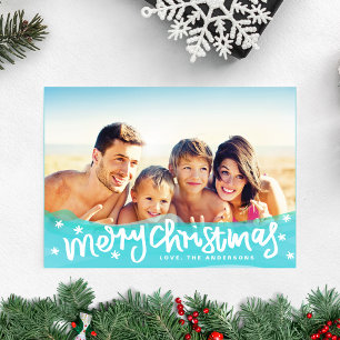 Festividades Letras de Feliz Natal Cartão de Foto de Férias