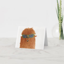 Festividades Lhamas em Shades: Cartão Saudável de Abril 4"x5.6"