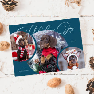 Festividades Liberando o Cartão de Férias do Cachorro Teal