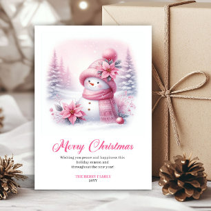 Festividades Lindo cartão de Natal editável de boneco de neve r