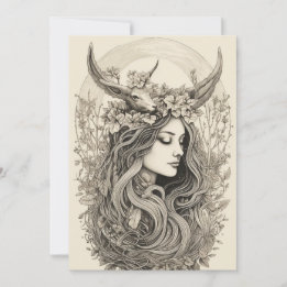 Festividades Litha Radiance - Cartão de Férias Pagan Retro Nórd