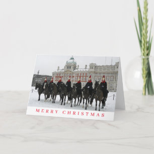 Festividades London Household Cavalry ver cartão de Natal