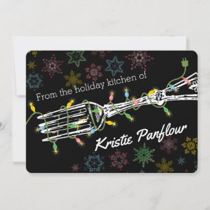 Festividades Luzes de Natal garfo da cozinha do cartão