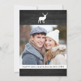 Festividades Madeira preta e selo branco | Cartão com fotos de 