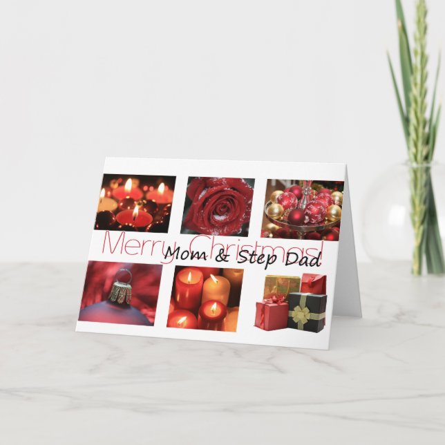 Festividades Mãe e Pai Feliz Cartão de Natal (Frente)