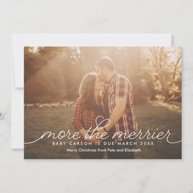 Festividades Mais o Cartão de Natal de Gravidez Mais Feliz (Frente)