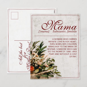 Festividades Mamãe - cartão postal de férias simplesmente in
