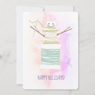 Festividades Manchas de linhas para costurar cartão de Natal d