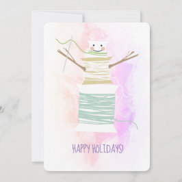 Festividades Manchas de linhas para costurar cartão de Natal do