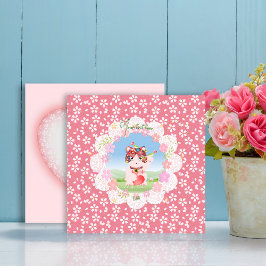 Festividades Maneki Neko Lucky Luna Cartão De Férias Plano