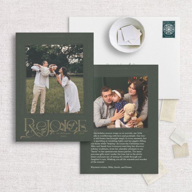 Festividades Mão Verde - Cartão com fotos de Feriado "Realegria (Criador carregado)