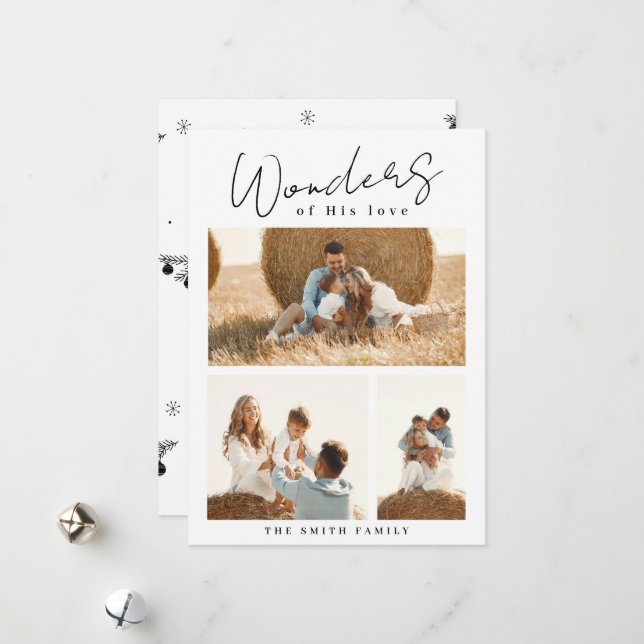 Festividades Maravilhas Pretas e Brancas de Seu Cartão com foto (Frente/Verso In Situ)