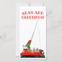 Festividades Mares e cartão de Natal náutico dos cumprimentos