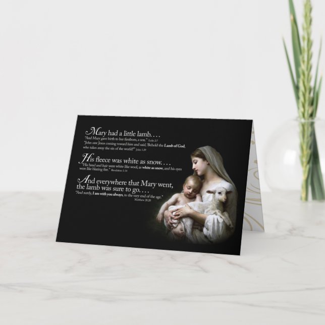 Festividades Mary tinha um Cartão de Natal de Lâmpada (Frente)