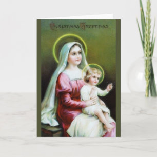Festividades Mary Vitoriana e Bebê Jesus Cartão de Natal
