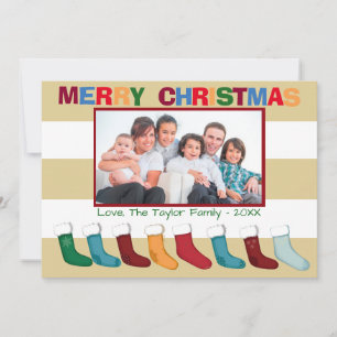 Festividades Meias-fotos de Tan Stripes - Cartão de Natal
