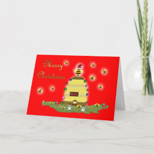 Festividades Mel de abelha Cartão de Natal Abelha italiana
