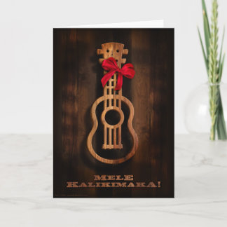 Festividades Mele Kalikimaka! Cartão de Natal Ukulele