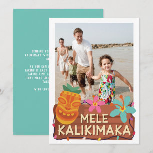 Festividades Mele Kalikimaka Foto do Cartão de Natal Havaiano