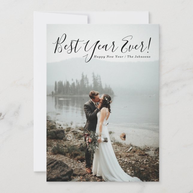 Festividades Melhor Cartão com fotos de Férias do Ano Novo (Frente)