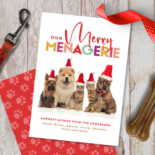 Festividades Menagerie de Feliz de Cartão de Natal de Férias Mu