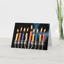 Festividades Menorá de Hanukkah  Cartão de Férias