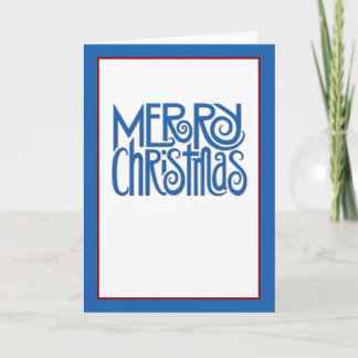 Festividades Mensagem azul feliz de Natal Cartão