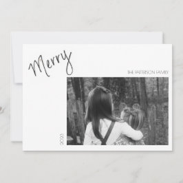 Festividades Merry Minimalist - Cartão de Férias Manuscrito