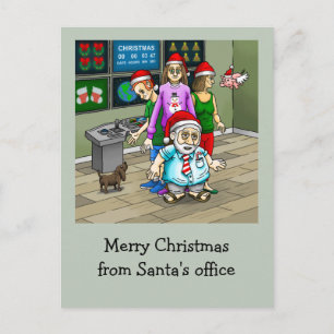 Festividades Merry Xmas do cartão postal de férias do escritóri