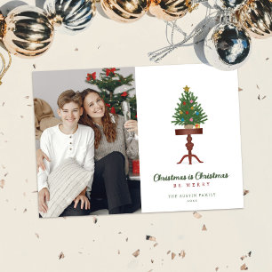 Festividades Mesa Lateral Árvore de Natal Foto Cartão de Natal