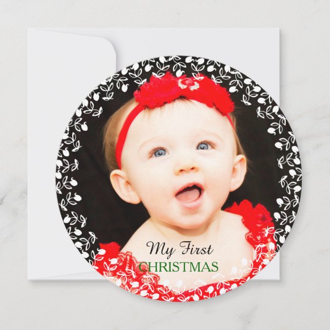 Festividades Meu Primeiro Cartão de Natal em Foto (Frente)