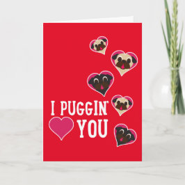 Festividades Mim amor de Puggin você cartão do Pug do dia dos
