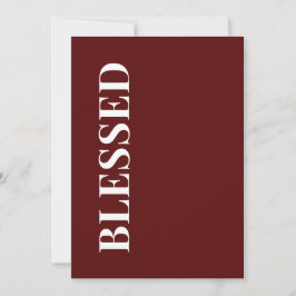 Festividades Minimal BLESSED | Cartão de Boas Festas Vermelho I