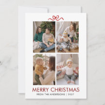 Moderno Cartão de Natal Minimalista Elegante 4 Fot