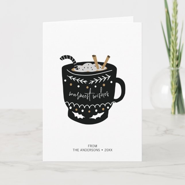 Festividades Moderno Deseja Mais Caloroso Cartão de Férias de C (Frente)