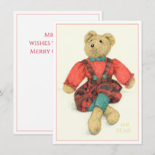 Festividades MR Cartão de Natal Plano BEAR 4.5x6.25