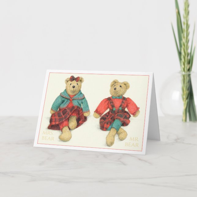 Festividades MR & SRA. Cartão de Natal BEAR (Frente)