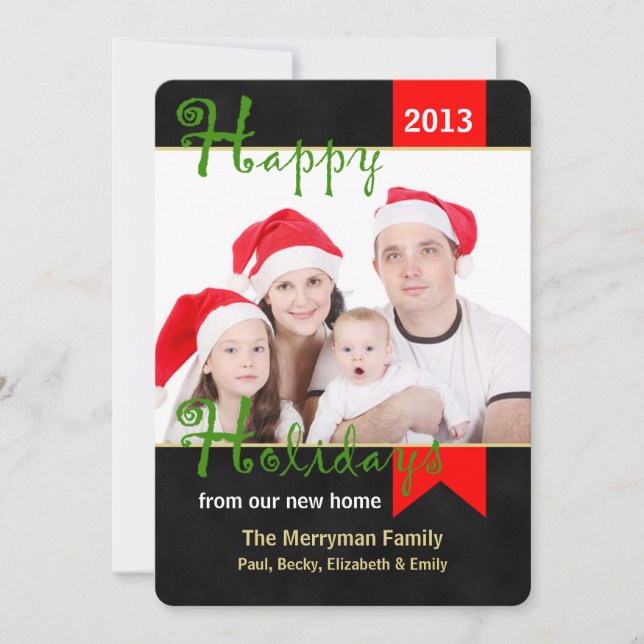 Festividades Mudança de Endereço Natal Cartão Foto Apartamento (Frente)